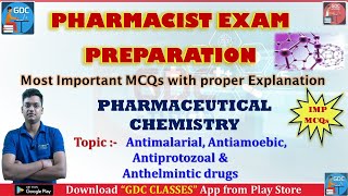 Antimalarial Antiprotozoal amp Anthelmintic drugs  Pharmaceutical Chemistry  MCQ With Explanation [upl. by Swen]