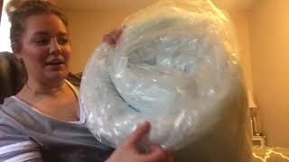 Lucid 4” memory foam mattress topper unboxing and review [upl. by Arteid124]