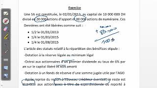 Comptabilité des sociétés  Vidéo N 7 quotexercice corrigé Affectation du résultatquot [upl. by Ennayr]