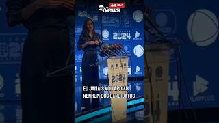 MARINA HELENA quotJAMAIS VOU APOIAR NENHUM DOS CANDIDATOS DA ESQUERDAquot shorts record debate sp [upl. by Nura658]