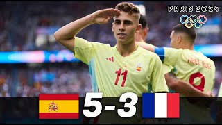 ESPAÑA vs FRANCIA  5  3   Goles y Resumen del partido  FINAL JUEGOS OLIMPICOS 2024 [upl. by Ragucci667]