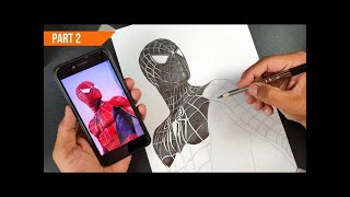 How to Draw SpiderMan With Tutorial Step by Step  Part 2 [upl. by Ahcila]