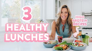 3 HEALTHY High Protein Lunch Recipes  EASY meals for work or school [upl. by Kcirdnekel]