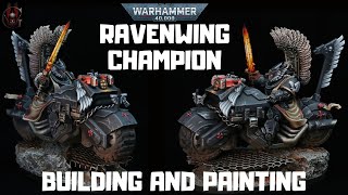 Dark Angels Ravenwing Champion building amp painting  Warhammer 40k [upl. by Mossolb]