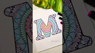 Alphabet M mandala art 🥭✨✨ mandalaartforbeginners alphabet shortsvideo art drawing trending [upl. by Odlaumor45]