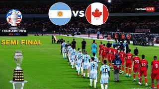 Argentina Vs Canada  Semi Final Copa America 2024  Full Match All Goals  Realistic PES Gameplay [upl. by Trebmer182]