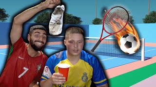 FUSSBALL TENNIS MATCH  VERLIERER MUSS SOCKEN WASSER TRINKEN  Jordan amp Semih [upl. by Ocram798]