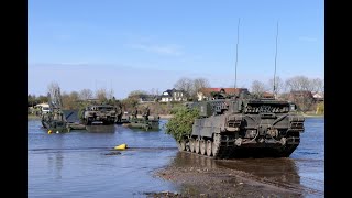 Leopard 2 A7V Gewässerübergang Wettiner Schwert 2024 [upl. by Glen]