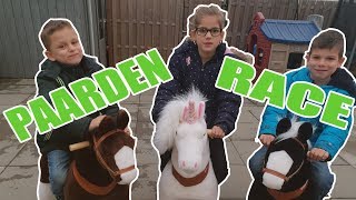 PAARDENRACE IN ONZE TUIN OP ONZE PONYCYCLE  KOETLIFE VLOG [upl. by Nnad807]