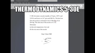 Thermodynamics 530E Air enters a nozzle steadily at 50 psia 140°F and 150 fts and leaves at [upl. by Shedd419]