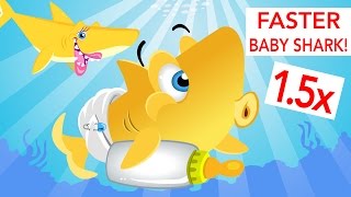 Faster Baby Shark  Animal Songs  by Little Angel [upl. by Chandra849]