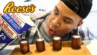 DIY REESES SHOT GLASS TASTE TEST [upl. by Terrilyn]