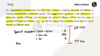 In a descending escalator that has 224 steps Pratap starts running upwards and Bhanu starts runn [upl. by Sucramej]