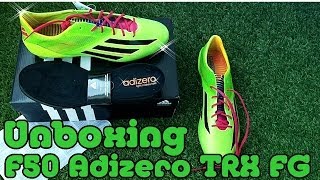 Unboxing Adidas F50 Adizero TRX FG Grün [upl. by Ainaled]