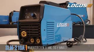 SOLDADORA INVERTER 3 EN 1 SLM210A MIG TIG Y MMA [upl. by Nirtiac881]