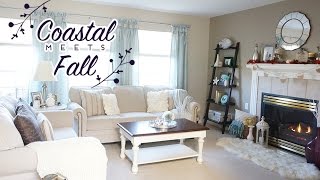 Living Room Tour  Coastal meets Fall  Fall amp Thanksgiving Decor  Charmaine Dulak [upl. by Selle506]