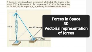 Vectorial representation of forces  Forces in space 3D  Engineering mechanics  Mech  TAMIL [upl. by Nylemaj450]