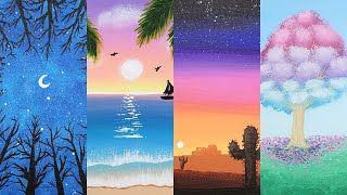 50 Easy Acrylic Painting Ideas for Beginners  2022 Mega Compilation [upl. by Ailahs]