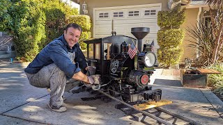 The Livi B Railroad  Tiny backyard railroad around a house [upl. by Aramoy]