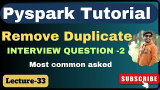 33 Duplicate records question using pyspark  pysaprk tutorial [upl. by Skye]