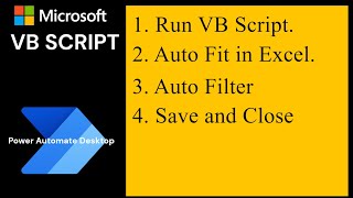 Introduction to VBScript in Power Automate  Autofit and Autofilter in Excel vbscript [upl. by Marshall]