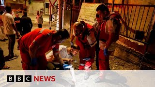 Israeli strike kills five Palestinians in West Bank  BBC News [upl. by Emiolhs689]