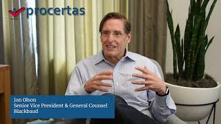 Procertas Legal Tech Assessment Testimonial from Blackbaud General Counsel Jon Olson [upl. by Sabanrab]