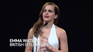 Emma Watson  British Style Award Winner  British Fashion Awards 2014 [upl. by Kenleigh32]