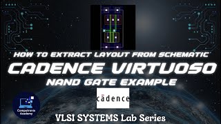 How to extract layout using virtuoso XL 2 input NAND gate example VLSI Systems Lab Series 4 [upl. by Rebmetpes]