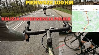 PIERWSZE 100KM w tym roku WYMUSZENIE pierwszeństwa i KOLIZJA Romet oraz Van Rysel na trasie [upl. by Cheadle]