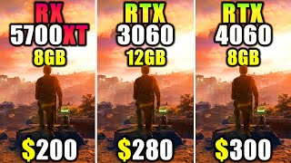 RX 5700 XT vs RTX 3060 vs RTX 4060  1080p 1440p Gaming Benchmarks [upl. by Juna]