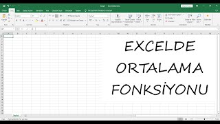 EXCELDE ARİTMETİK ORTALAMA FONKSİYONU [upl. by Zumstein]