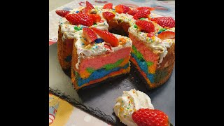 Angel food cake arcobaleno alla fragola [upl. by Jeana]