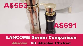 Lancome serum comparison absolue the serum absolue l’extrait ultimate concentrated [upl. by Akkina]