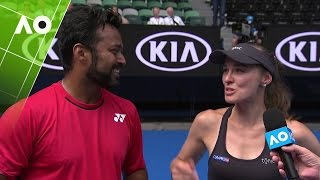 Martina HingisLeander Paes on court interview 2R  Australian Open 2017 [upl. by Niawtna]