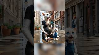 Pregnant cat labor pain on road cat catlover cattales catstoys kitten ai cute smartcat [upl. by Margery314]