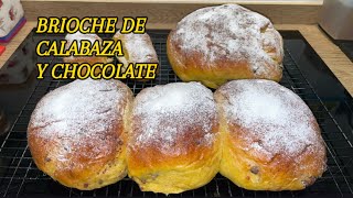 Receta BRIOCHE DE CALABAZA CON CHOCOLATE RecetasRicasdeIrene [upl. by Oznola]