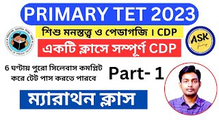 WB Primary TET 2023 CDP Marathon Class Part 1  ম্যারাথন ক্লাস [upl. by Ravahs]