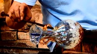 Murano Glass Blowing of a Flower Vase with 2 handles [upl. by Anurag646]