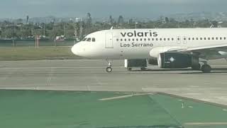 Incident Volaris A320 at Los Angeles on Feb 17th 2019 luggage cart hits aircraft during line up [upl. by Lebatsirc]