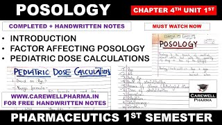 Posology in Pharmaceutics  Factor Affecting  Pediatric Dose calculation  Ch 4 U 1  Pharmaceutics [upl. by Aihsilef]