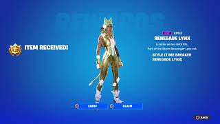 NEW UNLOCKING GOLDEN RENEGADE LYNX SKIN  FORTNITE OG 2023 [upl. by Yddor633]