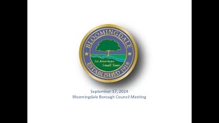 Bloomingdale Borough Council Meeting  September 17 2024 [upl. by Ettigirb840]