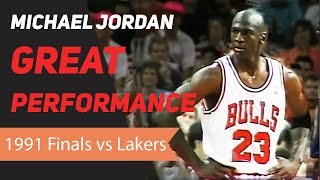 Michael Jordan 1991 NBA Finals Great Performance [upl. by Zennie]