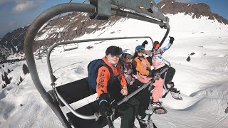 Spring heatwave snowboarding  Snowboarding Flaine 2022 [upl. by Harewood798]