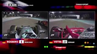 Vettel congratulating Rosberg after winning title  Abu Dhabi GP 2016 [upl. by Yelsehc]