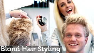 Mens Blond Hair Inspiration  Medium Short Length  Messy Look  Legendary Hairstyle by Slikhaar TV [upl. by Essiralc]