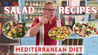 3 Mediterranean Salad Recipes  Mediterranean Diet for Beginners [upl. by Eahsram]