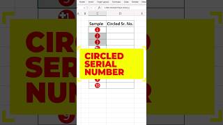 Circled serial number in excel 😮💥unichar formula in excel excelshorts exceltricks exceltips [upl. by Voorhis]