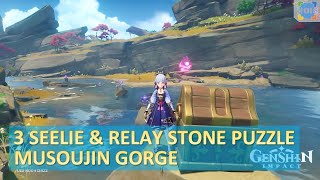 Musoujin Gorge 3 Electro Seelie amp Relay Stone Puzzle  Precious Chest  Genshin Impact [upl. by Atteuqahs]